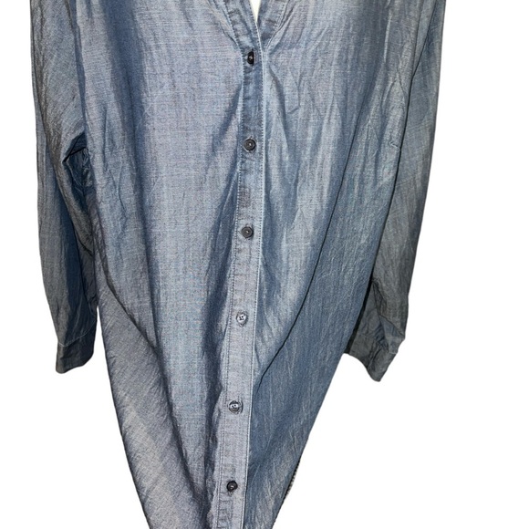 Liz Claiborne Woman Top Size 2X Blue Long Sleeve Button Up Relaxed Comfort - Picture 4 of 7